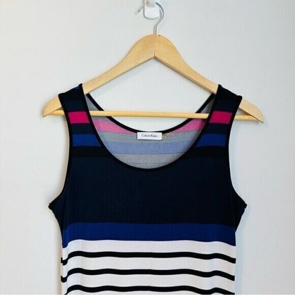 Calvin Klein Striped Maxi Dress Size 4 - Picture 4 of 8
